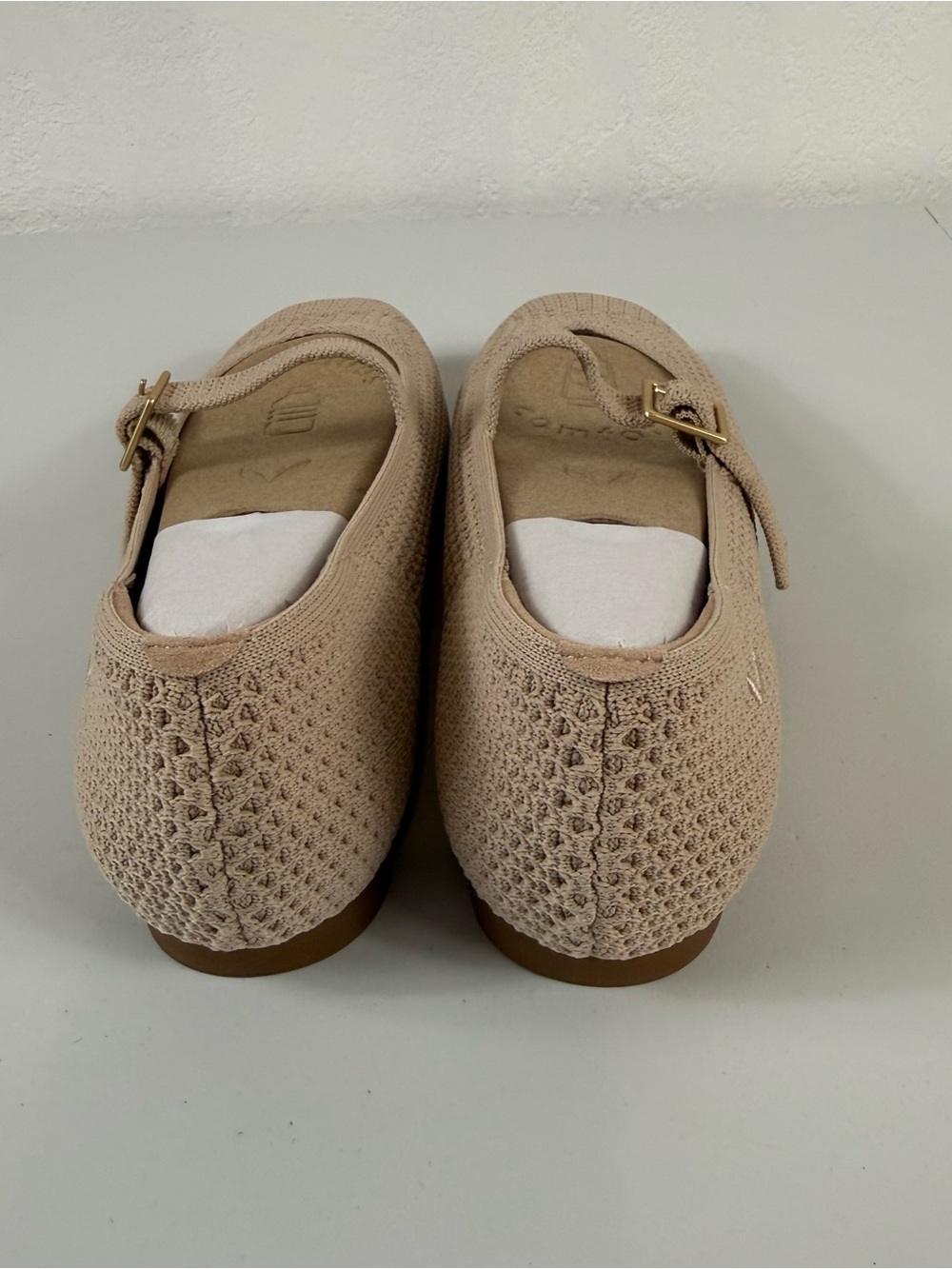 VIVAIA Margot Mary Jane Square Toe Flats Women’s US 7-7.5 Almond Mesh NWB - Picture 3 of 6
